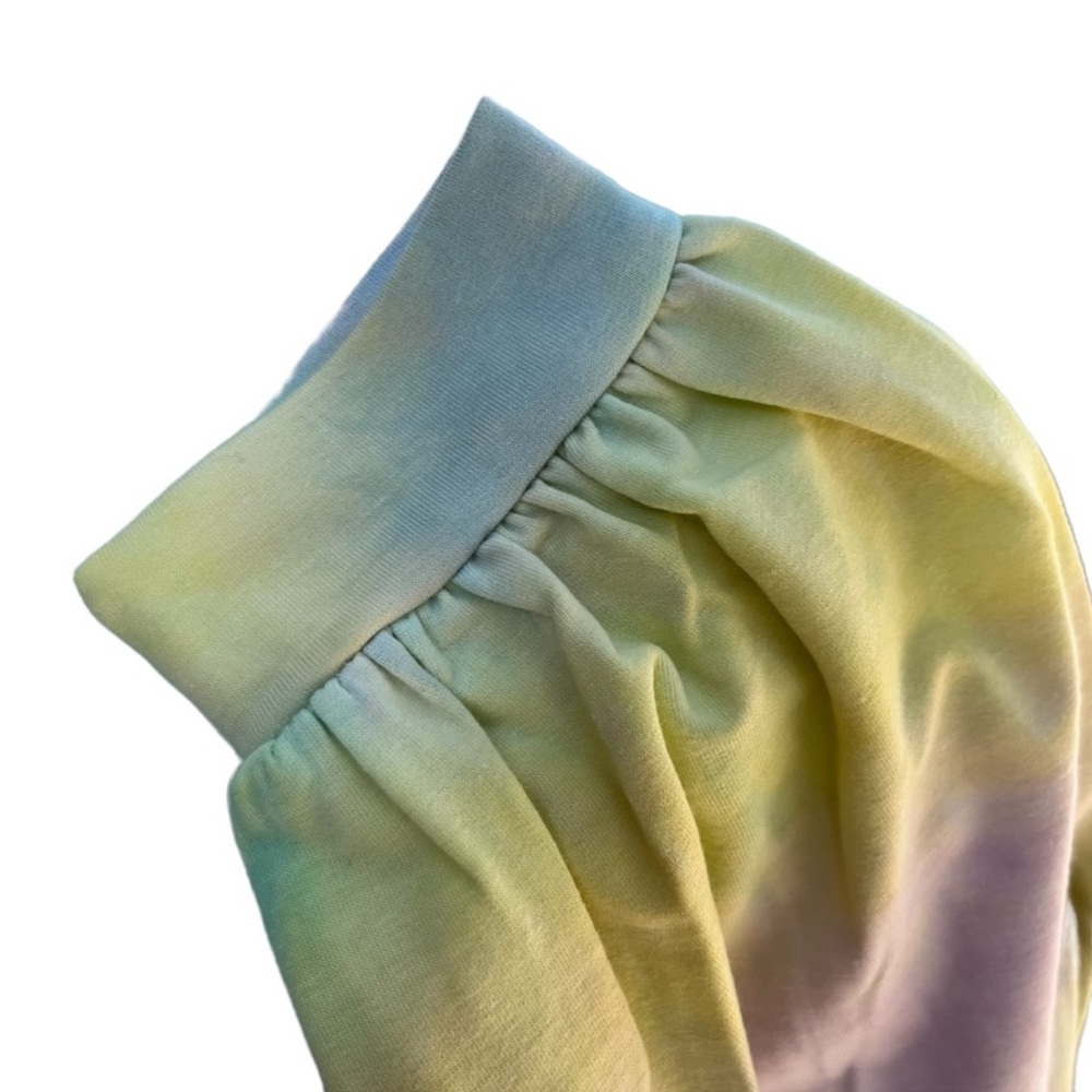 NWT 🩷 OVERSIZED COTTON BLEND PASTEL TIE-DYE PUFF SLEEVE SWEATSHIRT Women’s XL - Picture 5 of 6